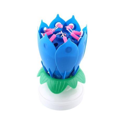Musical Lotus Candles - Blue