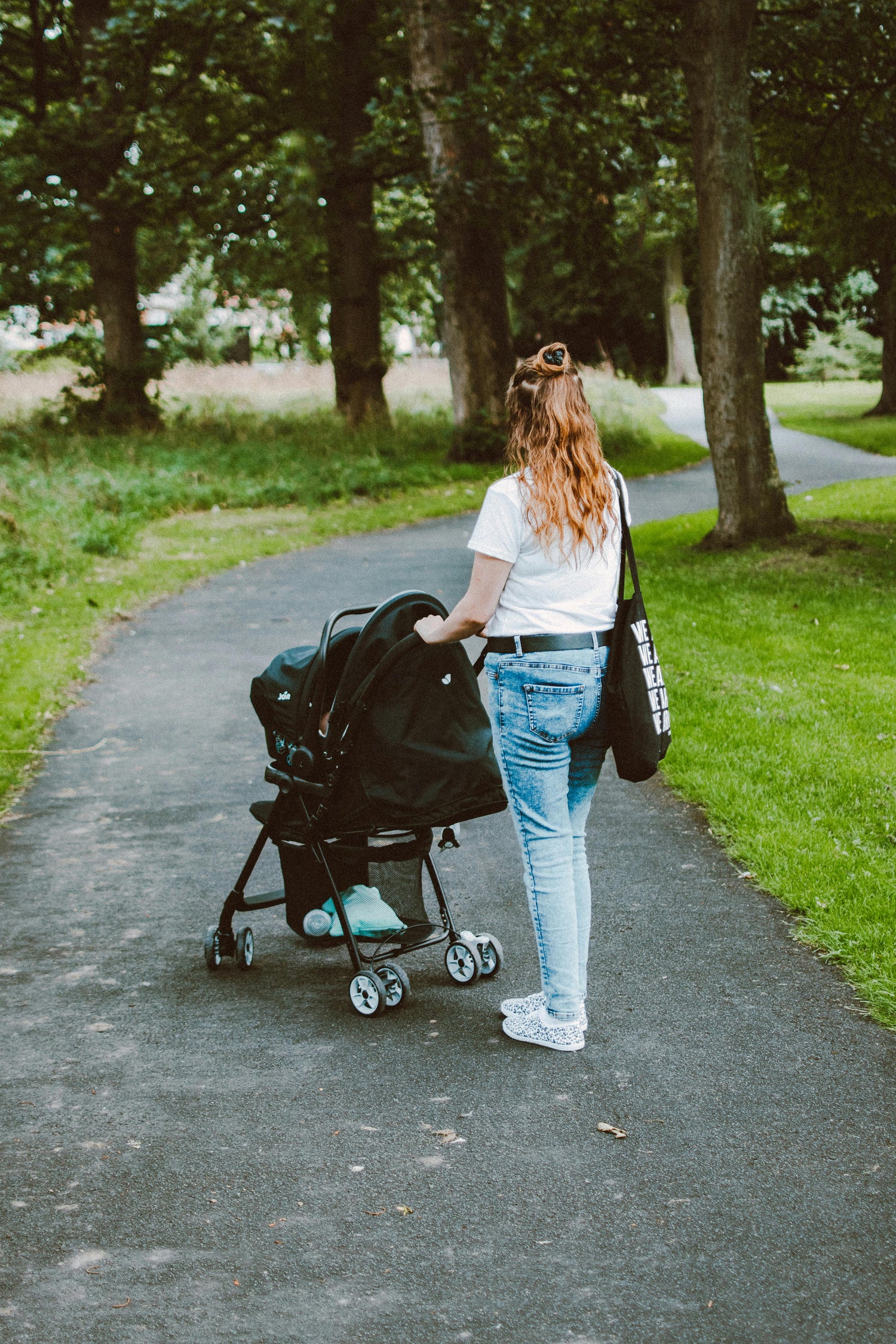 Woman with a stroller