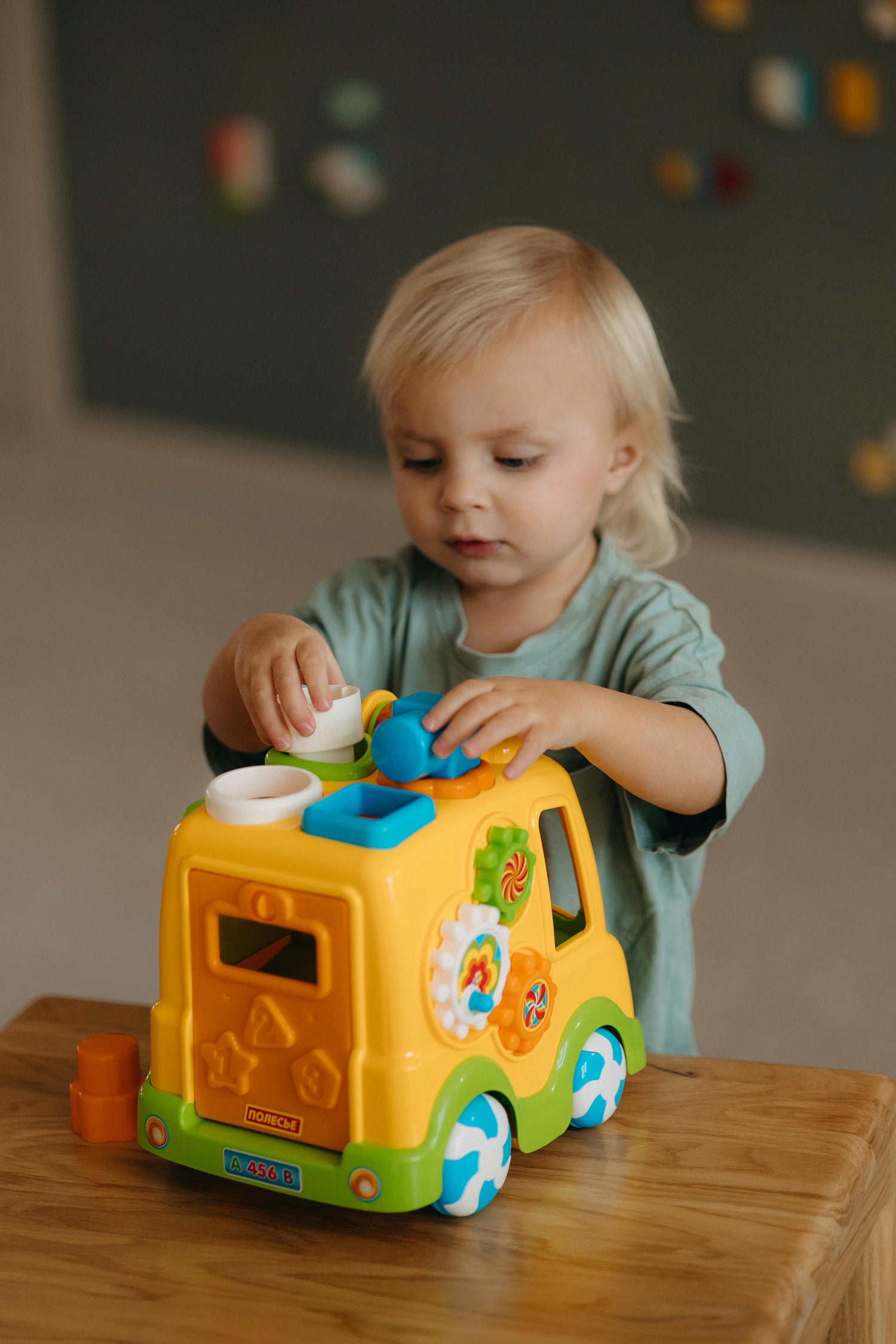 Kid playing with a toy