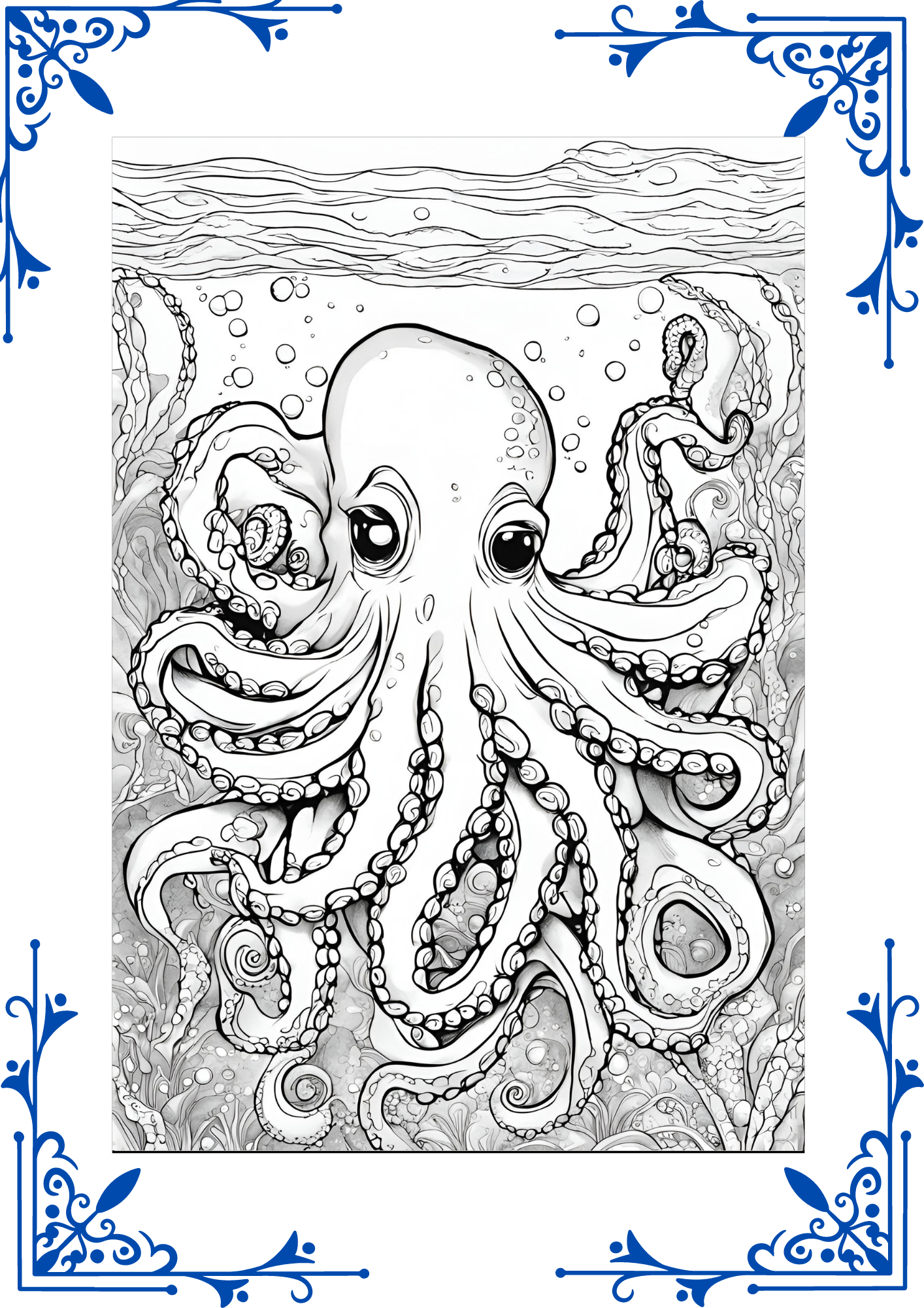 Printable Coloring (12) Pages/Sheets- Sea Animals