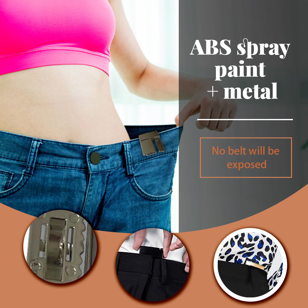 Product advertisement for an ABS spray paint belt with close-up details on a brown background.