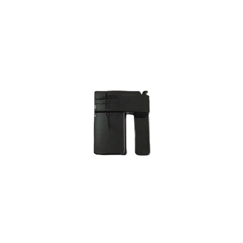 Black rectangular object on a white background