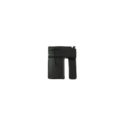 Black rectangular object on a white background