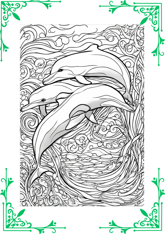 Printable Coloring (12) Pages/Sheets- Sea Animals