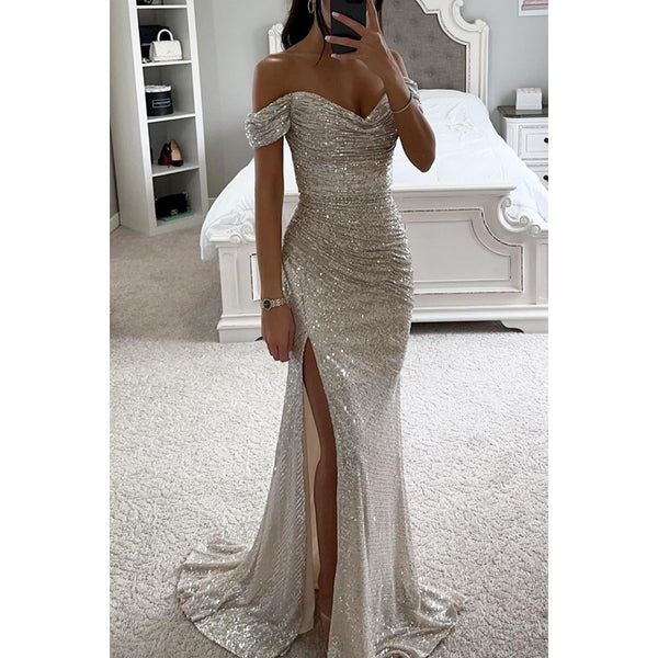 Elegant Sequin Maxi Party Dress