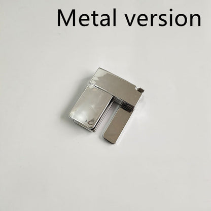 Metal lighter on a light gray background with 'Metal version' text above.