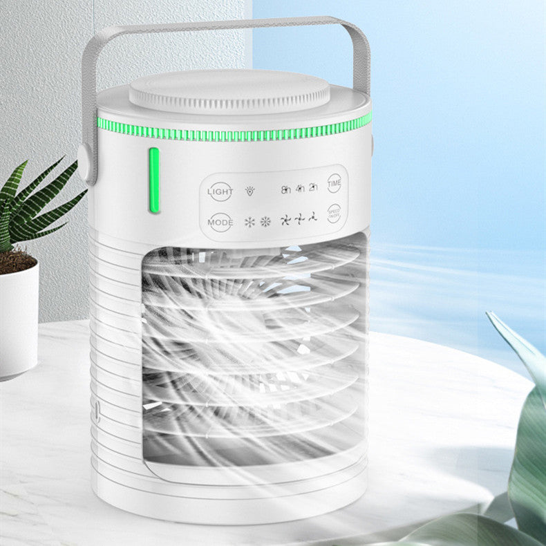 White electronic device with control panel on a light blue background