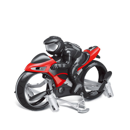 Model motorcycle with a rider on a white background