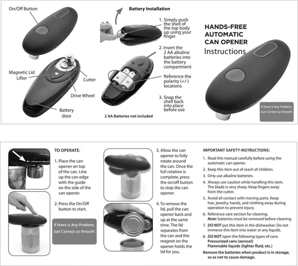 Electric Can Opener - Functions