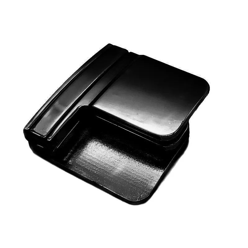 Black metal bracket on a white background