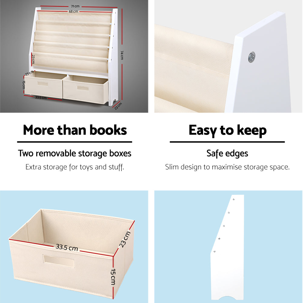 Kids Bookshelf with Drawers