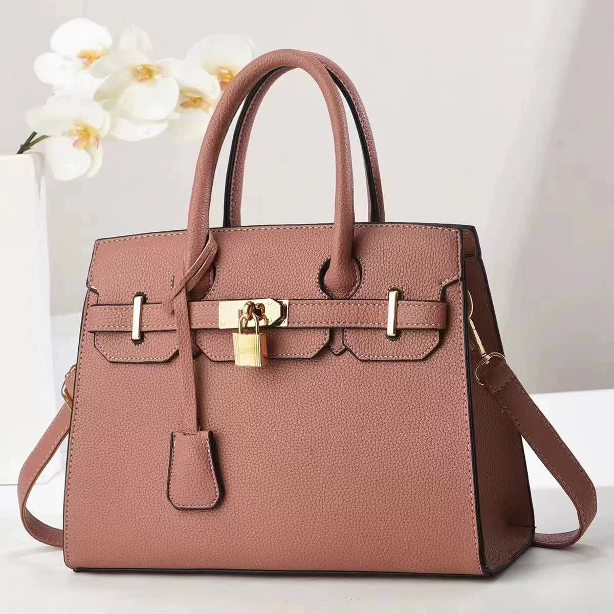 Leather Handbag - Pink