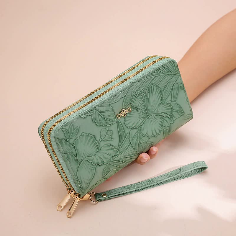 Elegant Floral Long Wallet 