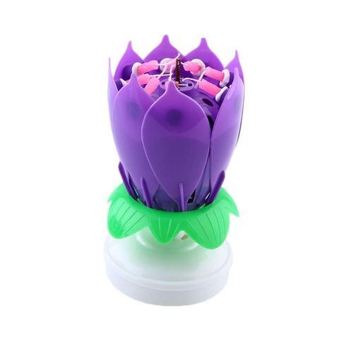 Musical Lotus Candles - Purple