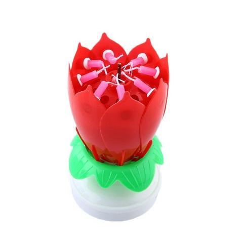 Musical Lotus Candles- red