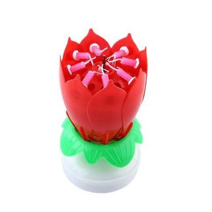 Musical Lotus Candles- red