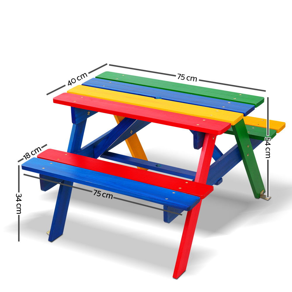 Kids Colorful Table Set with Umbrella