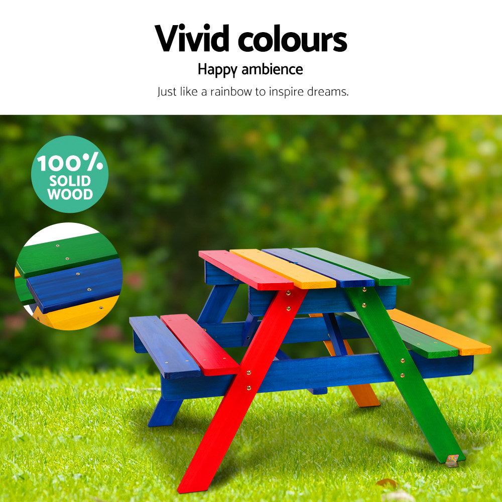 Kids Colorful Table Set with Umbrella