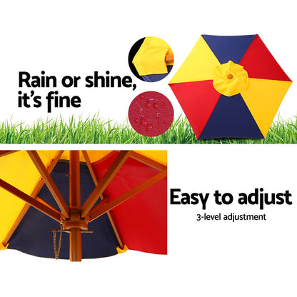 Kids Colorful Table Set with Umbrella