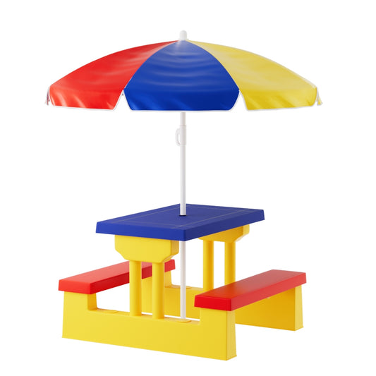 Kids Outdoor Table and Bench Umbrella