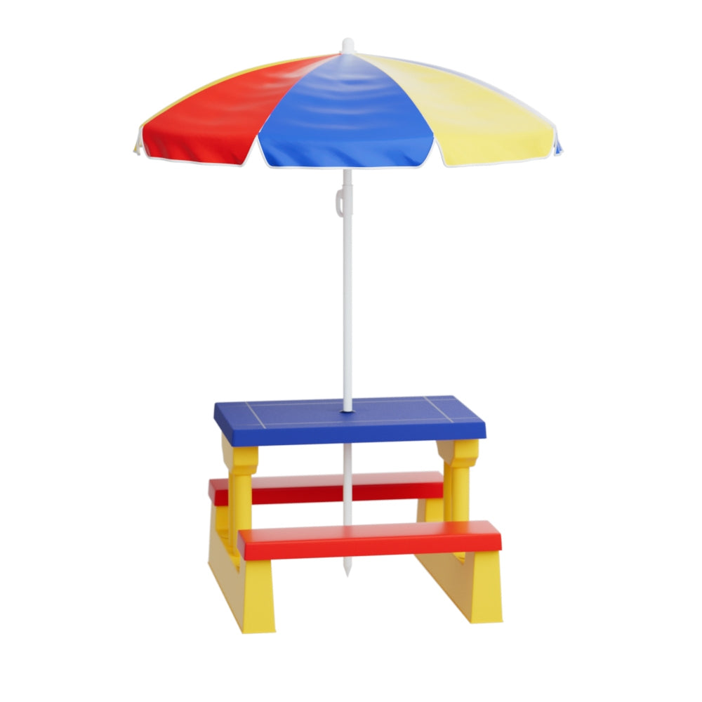 Kids Outdoor Table and Bench Umbrella