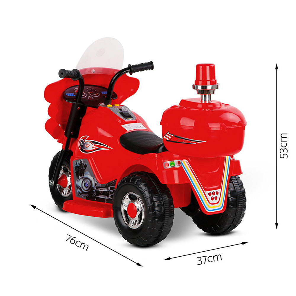 Kids Electric Ride On Police Motorcycle - Red