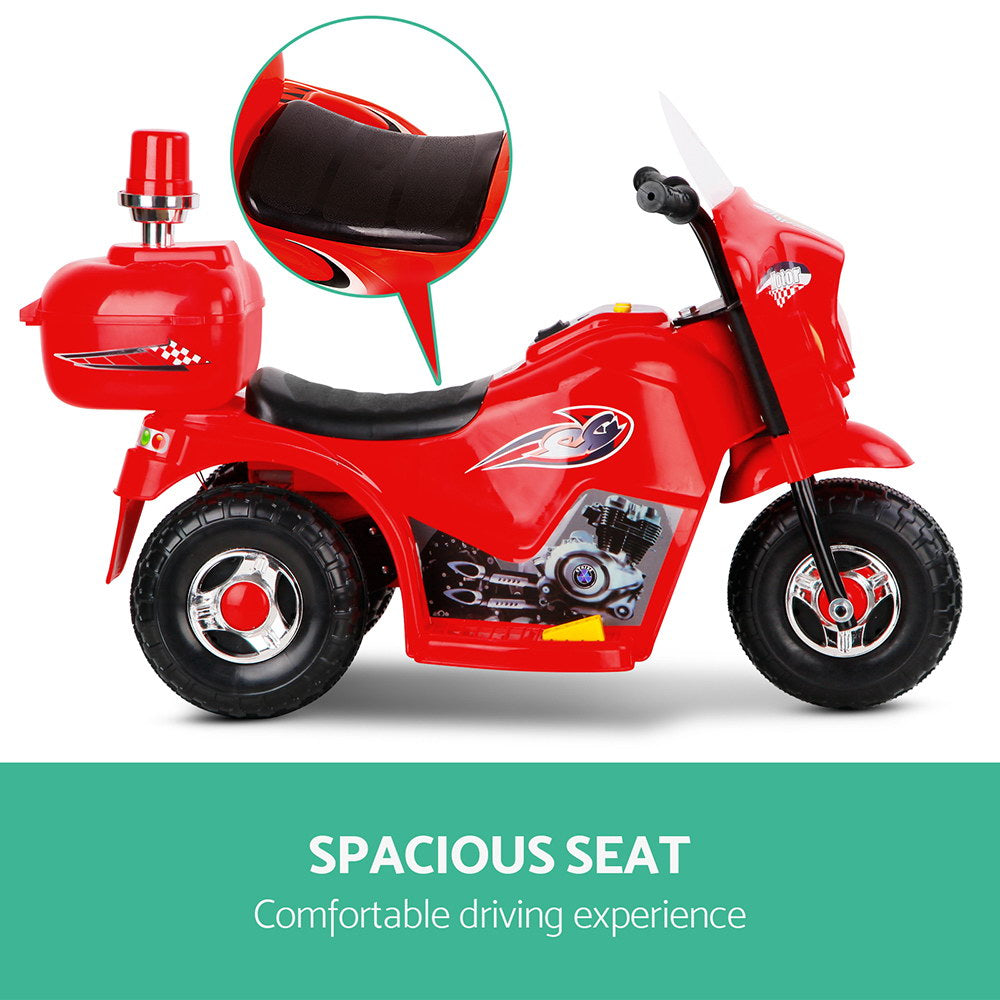 Kids Electric Ride On Police Motorcycle - Red