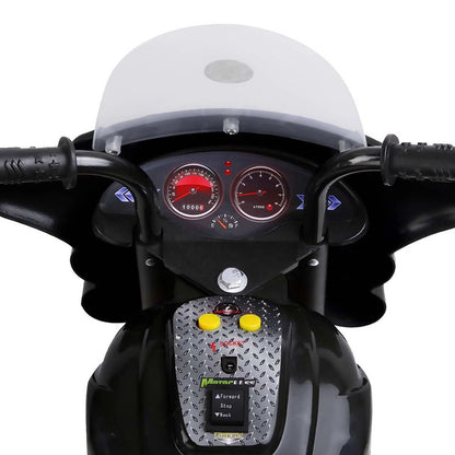 Kids Electric Ride On Police Bike - Black