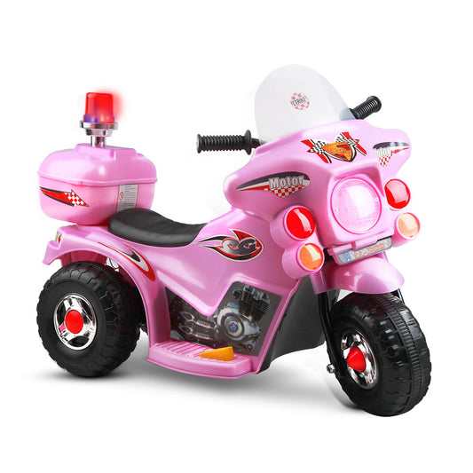 Kids Electric Ride On Police Bike - Pink