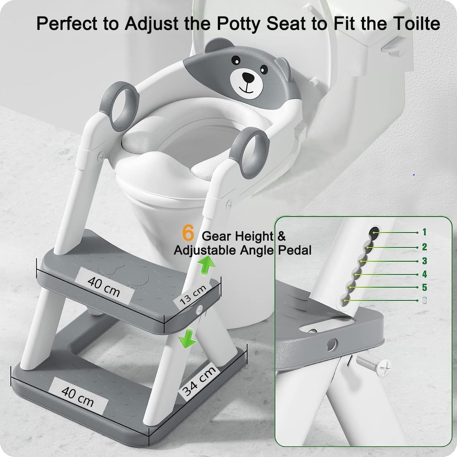 Potty Training Seat with steps (Grey)