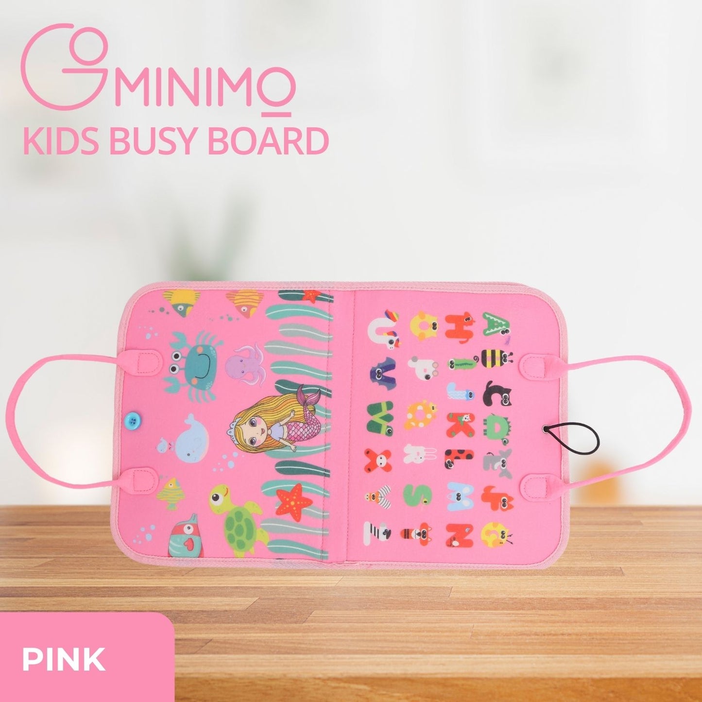 Kids Busy Board Learning Toys (Pink)