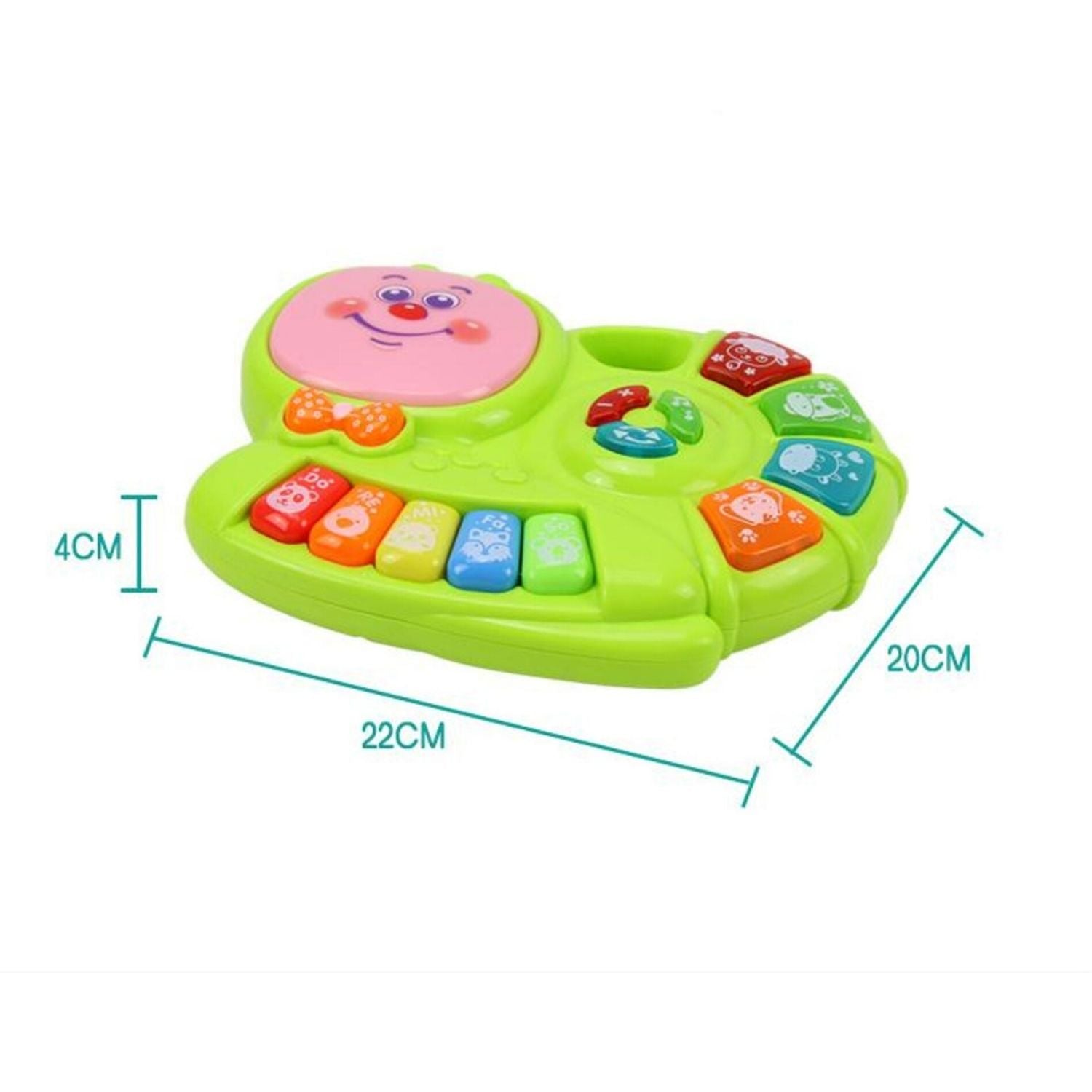 Kids Piano Keyboard Music Toys with Snail Shape Design Green