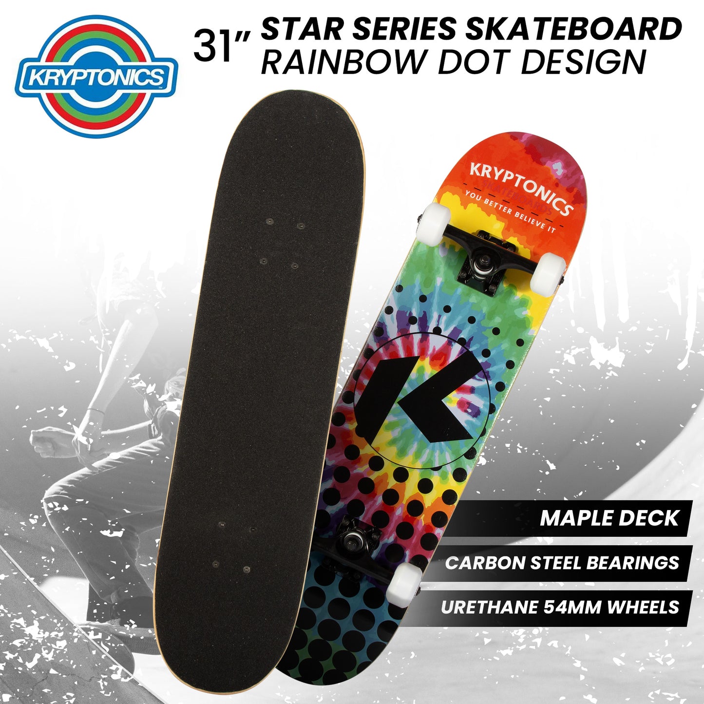 Skateboard Rainbow Dot