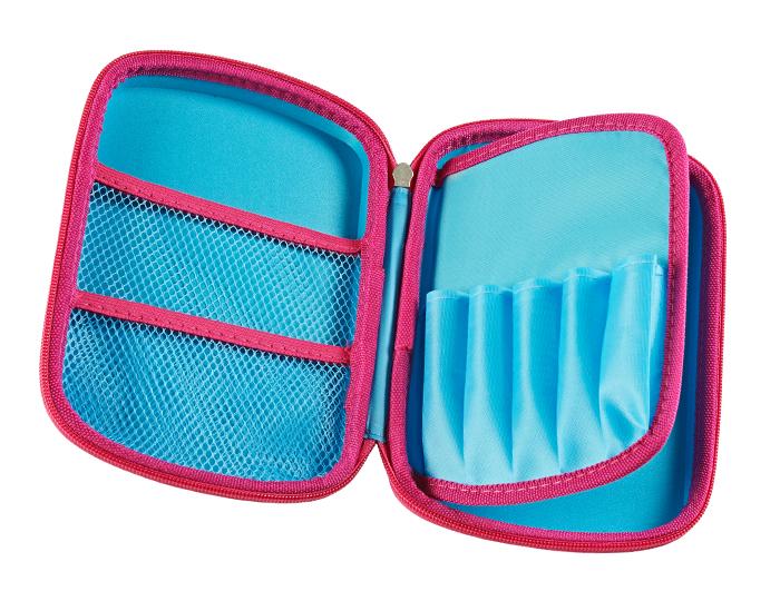 Pencil Case : Blue With Pink Zip