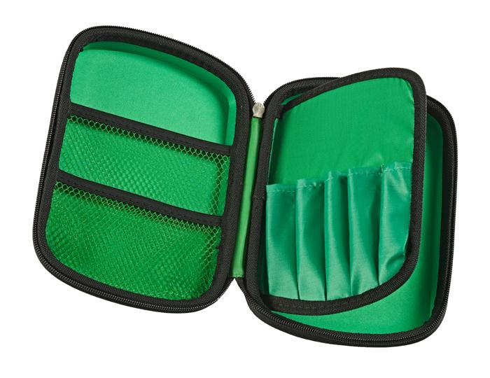 Pencil Case : Green With Black Zip