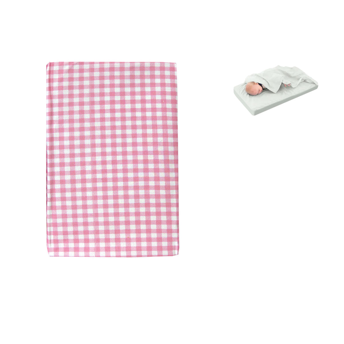 Bassinet Fitted & Flat Sheet - Pink