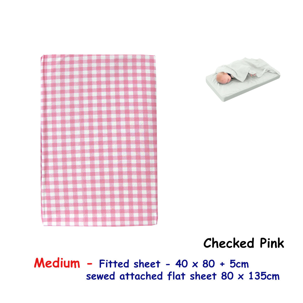 Bassinet Fitted & Flat Sheet - Pink