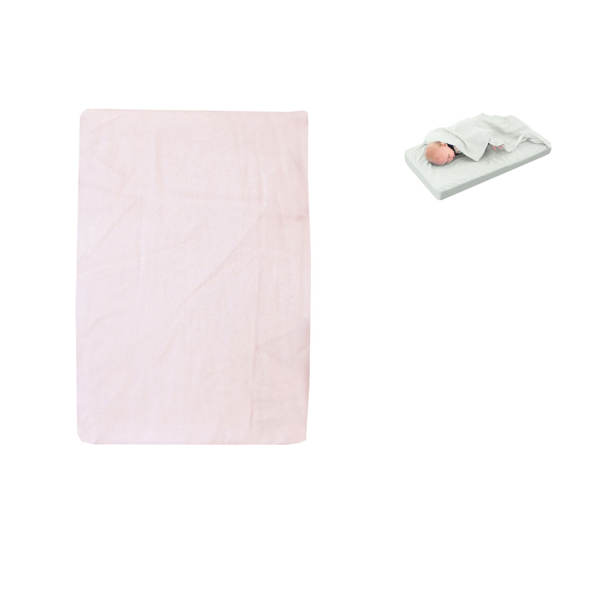 Bassinet Fitted & Flat Sheet - Light Pink