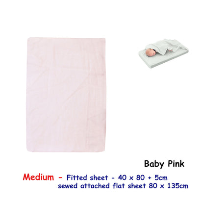 Bassinet Fitted & Flat Sheet - Light Pink