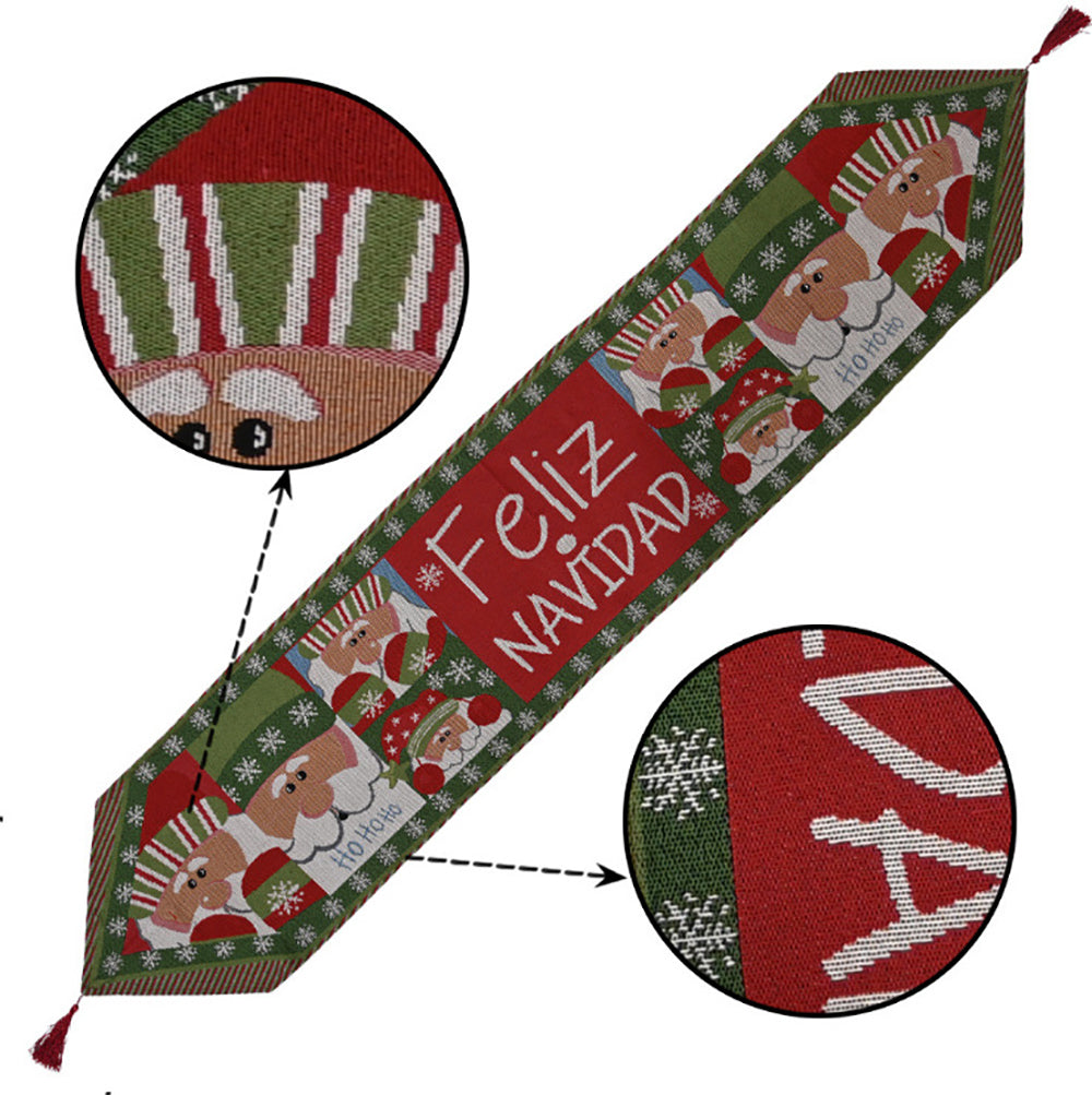 Christmas Table Runner (Santa Claus) Design shown