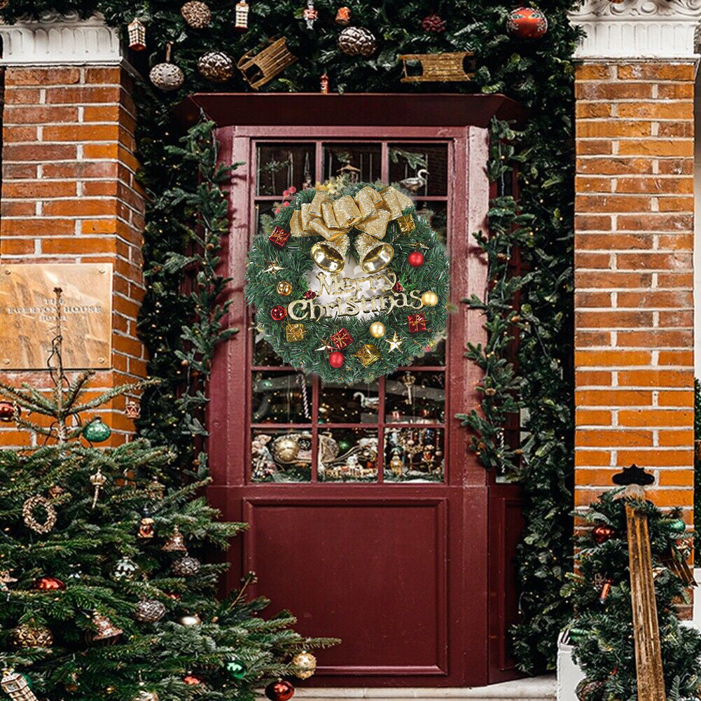 Xmas Wreath Decoration on a wardrobe