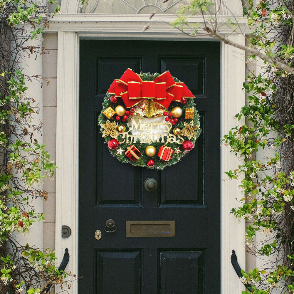 Christmas Wreath Garland at the door