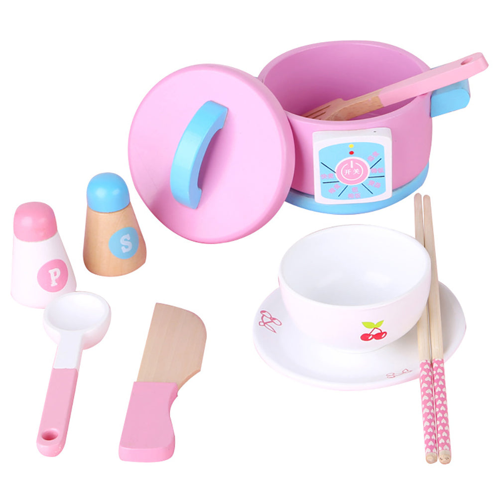 Kids Wooden Kitchen Tea Set Pretend Play