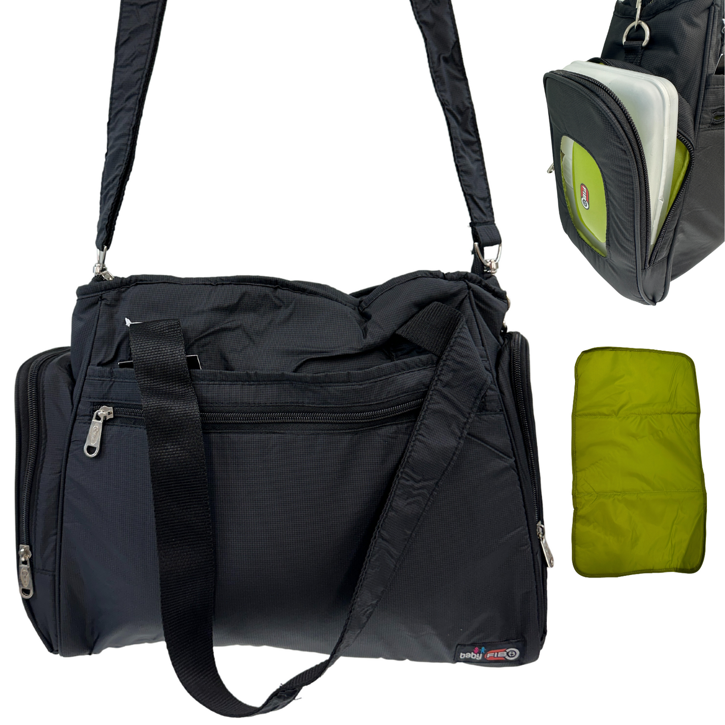 Baby Nappy & Bottle Carry Bag- Black