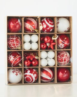 Ornament Assortment Red/White 42Pcs