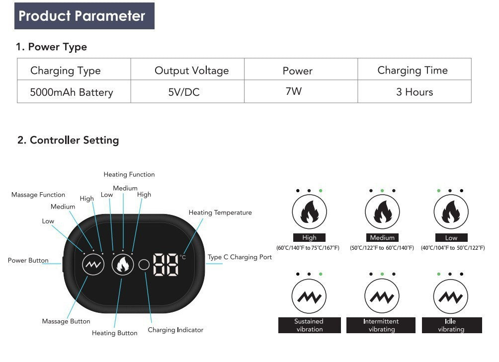 Shoulder Massager - control panel