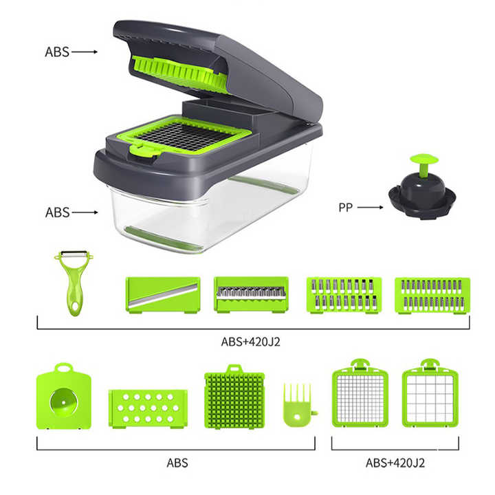 Vegetable Chopper and Slicer Set - Parts