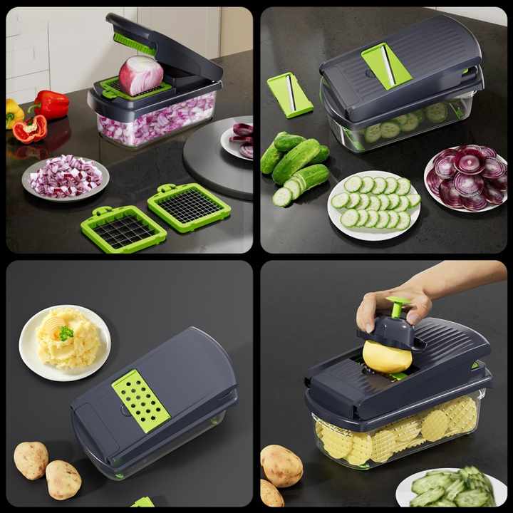 Vegetable Chopper and Slicer Set - Pics of functions