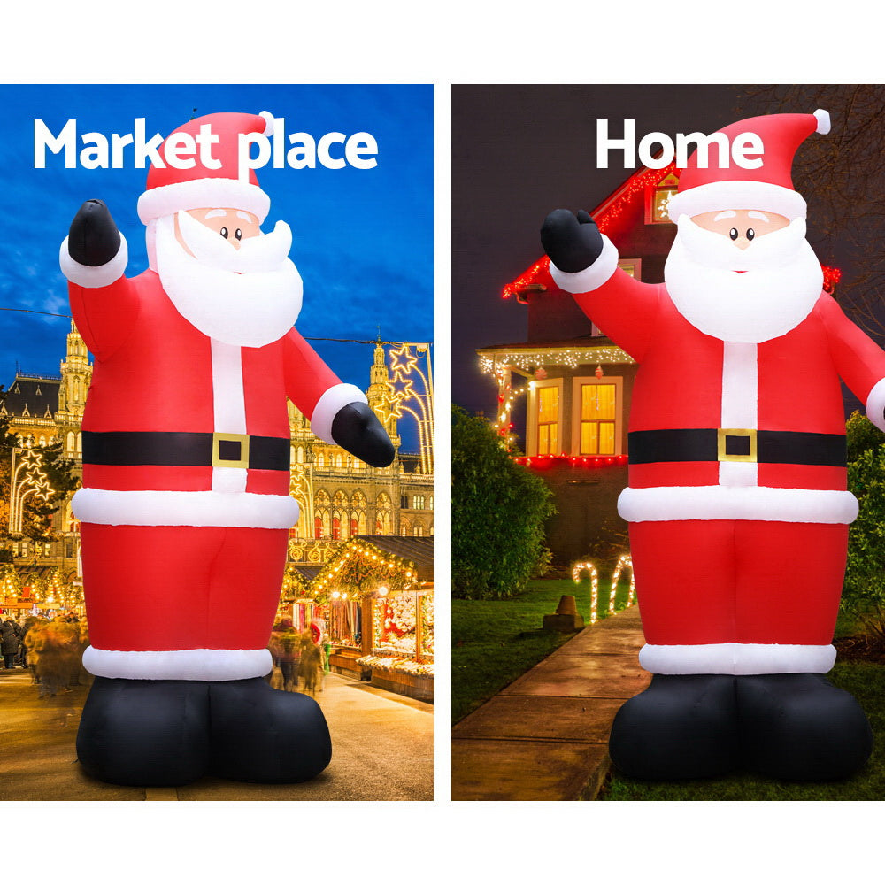 Night View - Christmas Inflatable Santa Decoration 5M