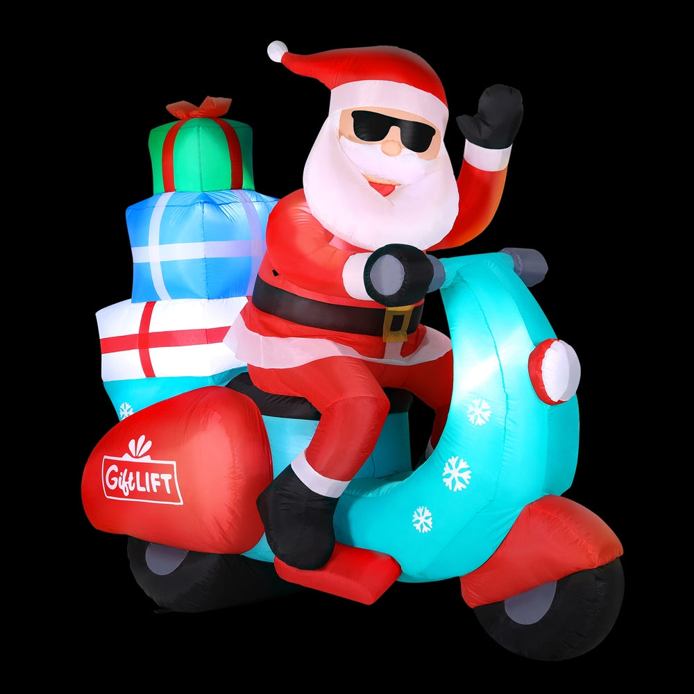 Christmas Inflatable Santa Motorbike Decorations